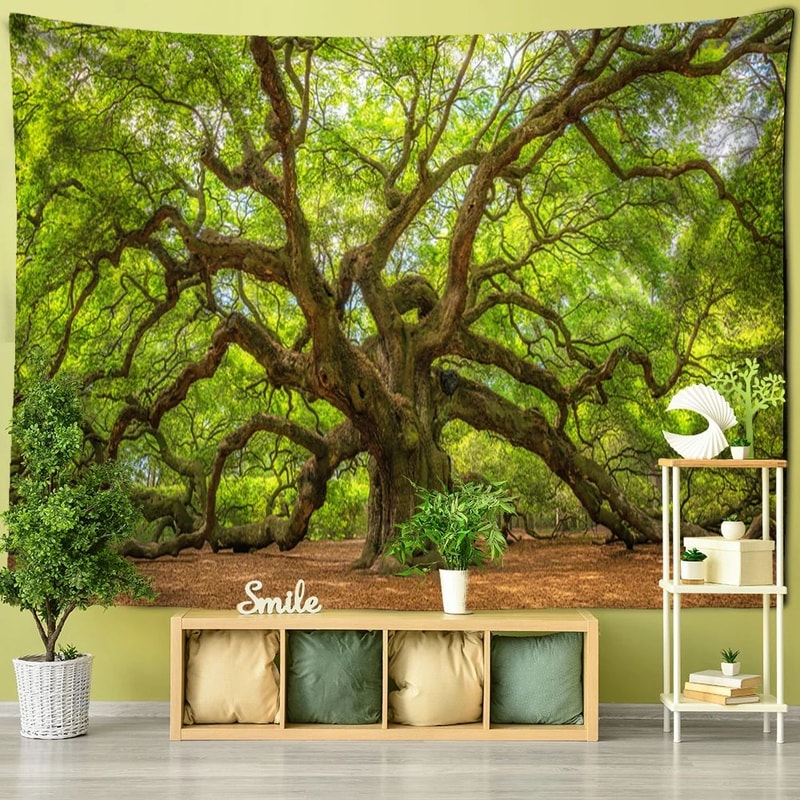 Mystical Towering Tree Forest Tapestry Bohemian Psychedelic Wall Hanging For Bedroom Living Room 19