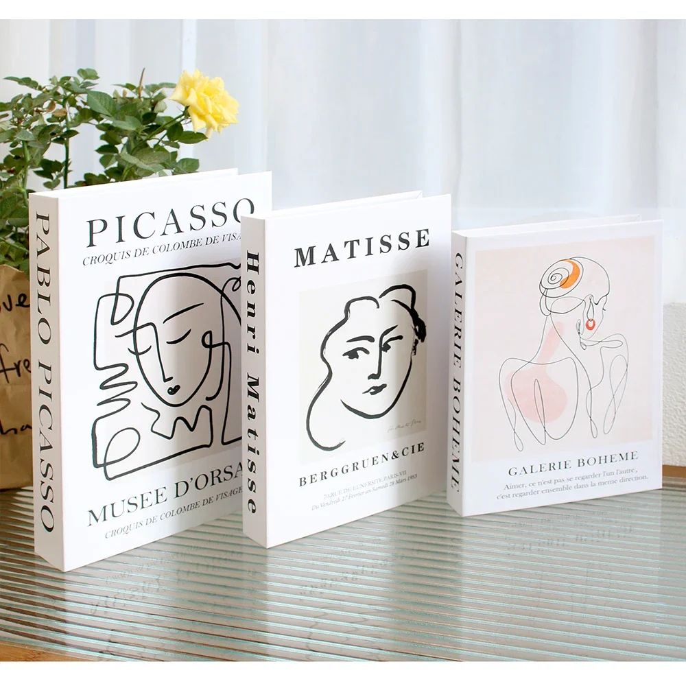 3pcs Decorative Fake Book Set Modern Faux Books For Coffee Table Bookshelf Home Decor 7