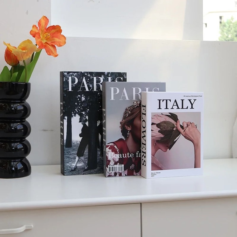 3pcs Decorative Fake Book Set Modern Faux Books For Coffee Table Bookshelf Home Decor 17