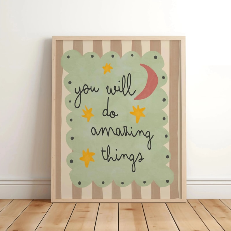 Believe In Magic Unicorn Nursery Wall Art Inspirational Canvas Print For Kids Bedroom Playroom De