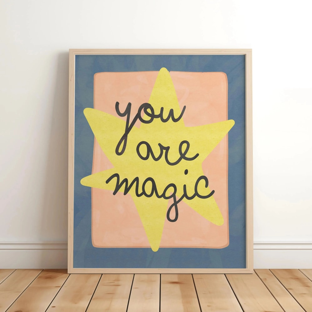 Believe In Magic Unicorn Nursery Wall Art Inspirational Canvas Print For Kids Bedroom Playroom De