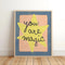 Believe In Magic Unicorn Nursery Wall Art Inspirational Canvas Print For Kids Bedroom Playroom De