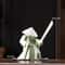 White Ceramic Samurai Figurine Oriental Blanc De Chine Geometric Warrior Sculpture For Home Offic 6
