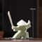 White Ceramic Samurai Figurine Oriental Blanc De Chine Geometric Warrior Sculpture For Home Offic 10