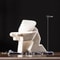 White Ceramic Samurai Figurine Oriental Blanc De Chine Geometric Warrior Sculpture For Home Offic 12