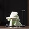 White Ceramic Samurai Figurine Oriental Blanc De Chine Geometric Warrior Sculpture For Home Offic 13