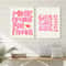 More Amor Por Favor Canvas Wall Art Colorful Pink Love Quote Poster For Girls Room Modern Home De 0