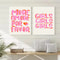 More Amor Por Favor Canvas Wall Art Colorful Pink Love Quote Poster For Girls Room Modern Home De 0