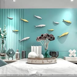 3d electroplated fish wall decor – modern mirror sardine wall art for living room & restaurant decoration