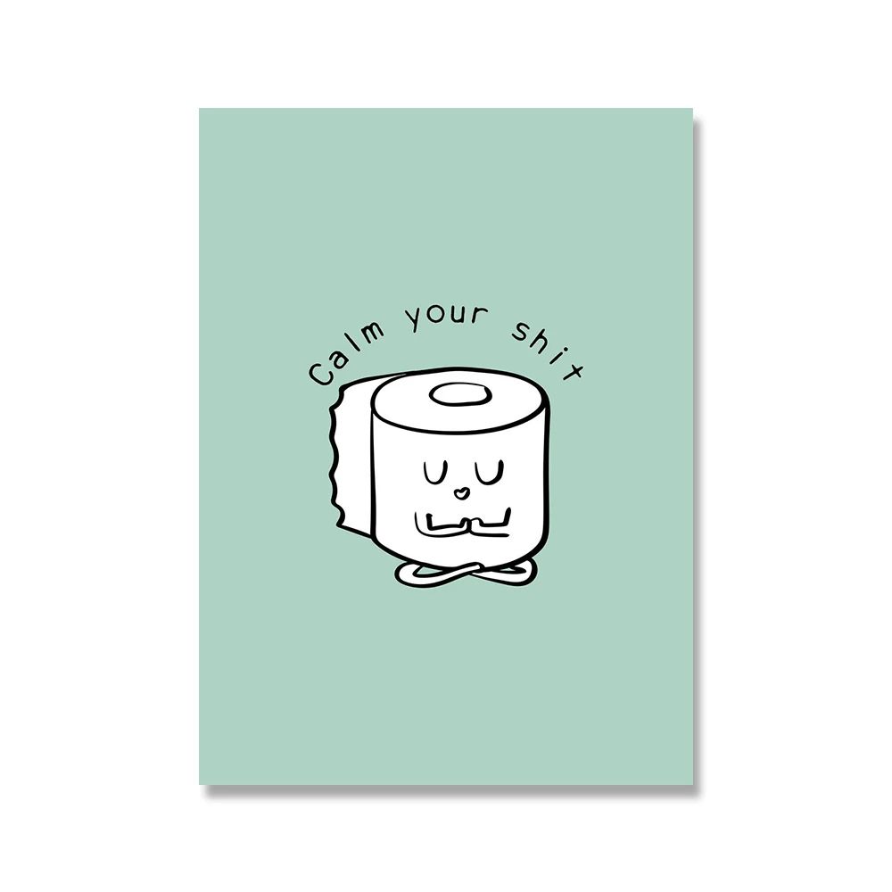 Funny Toilet Paper Yoga Canvas Wall Art Minimalist Nordic Bathroom Poster For Washroom Home Decor 5