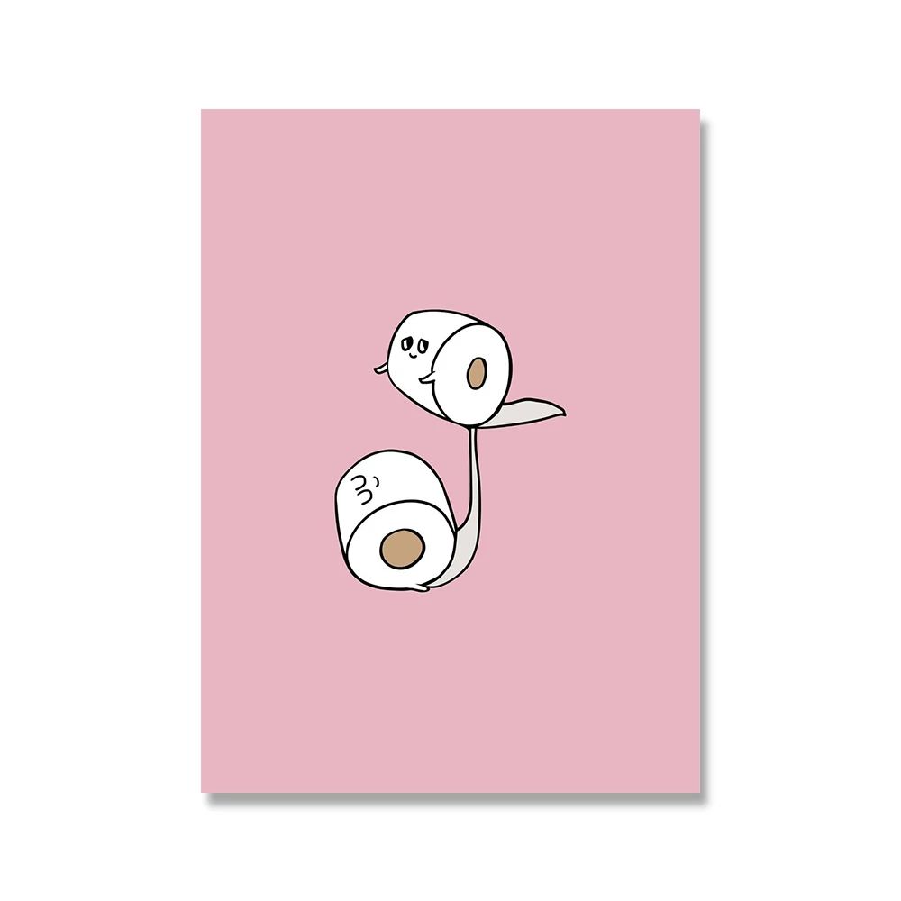Funny Toilet Paper Yoga Canvas Wall Art Minimalist Nordic Bathroom Poster For Washroom Home Decor 6