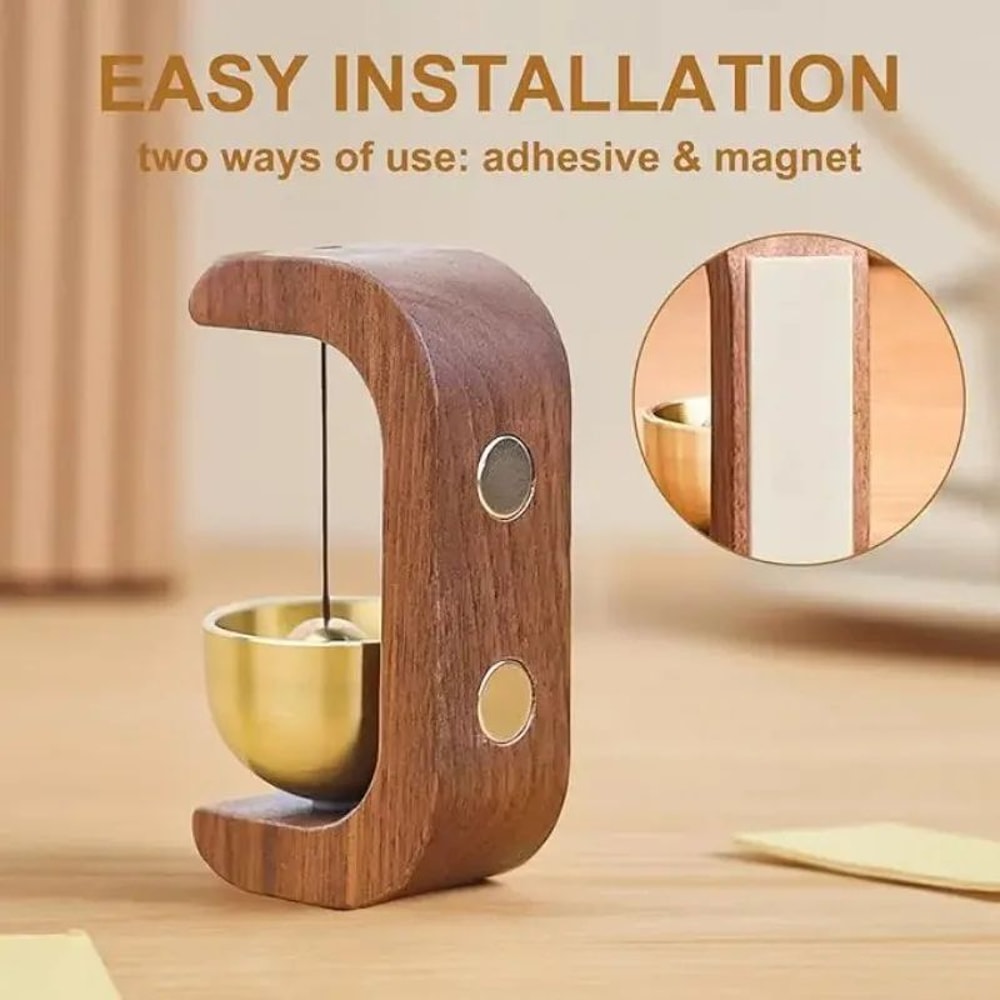 Magnetic Wooden Door Bell Wind Chime Beech Wood Hanging Doorbell For Home Shop Entryway Decor 1