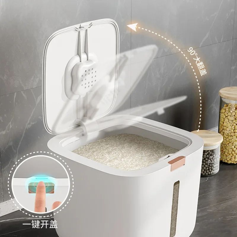 MoistureProof Rice Storage Bucket With Airtight Lid For 11 Lb22 Lb Grain Noodle Storage 1