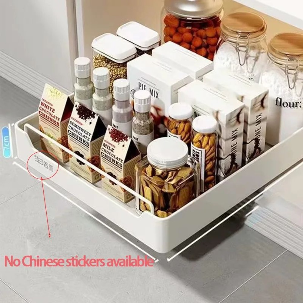 PullOut Kitchen Cabinet Organizer Sliding Storage Drawer Rack With Rails 2