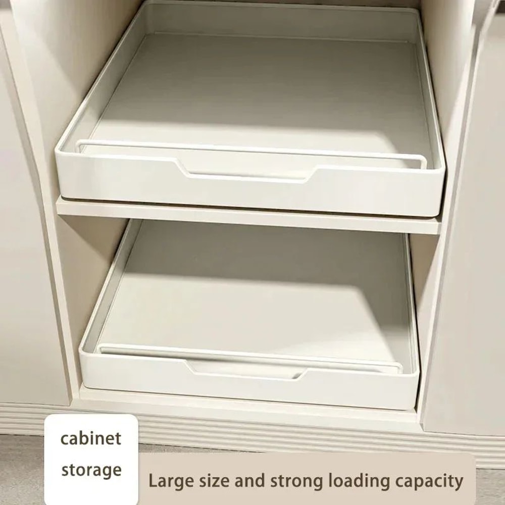 PullOut Kitchen Cabinet Organizer Sliding Storage Drawer Rack With Rails 0