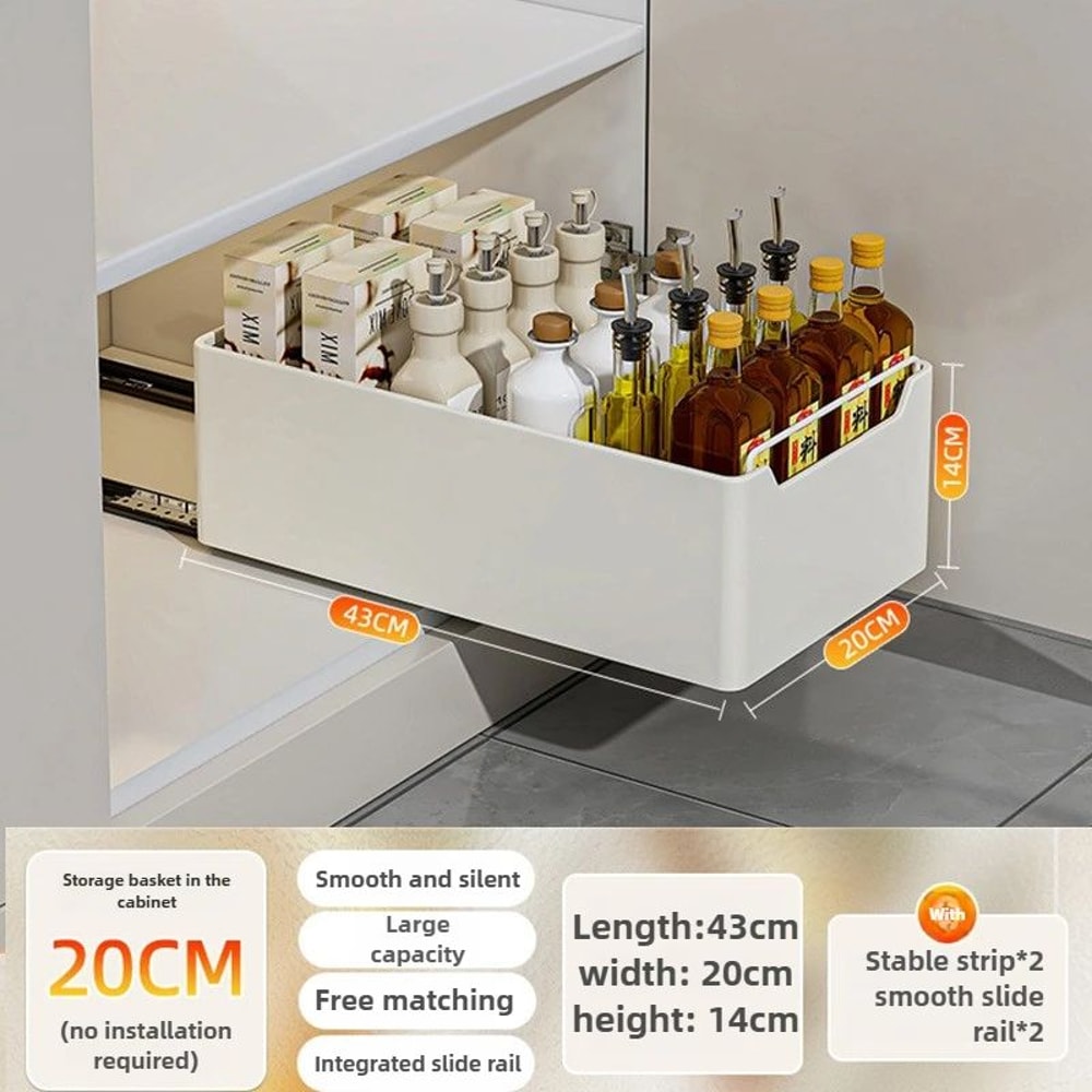 PullOut Kitchen Cabinet Organizer Sliding Storage Drawer Rack With Rails 16