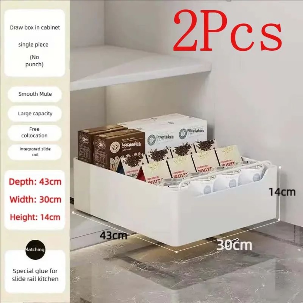 PullOut Kitchen Cabinet Organizer Sliding Storage Drawer Rack With Rails 22