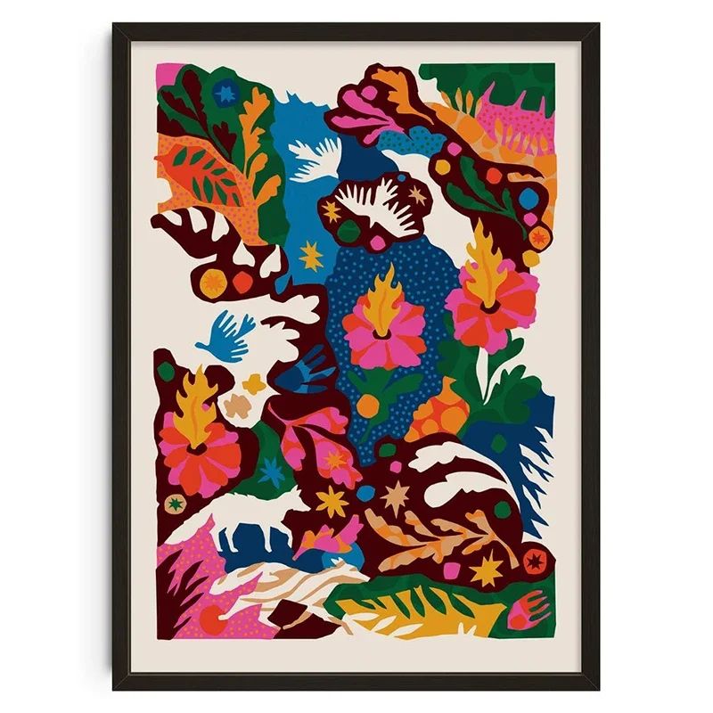 Japanese Okinawa Canvas Wall Art Poster MidCentury Bauhaus Snake Print 8