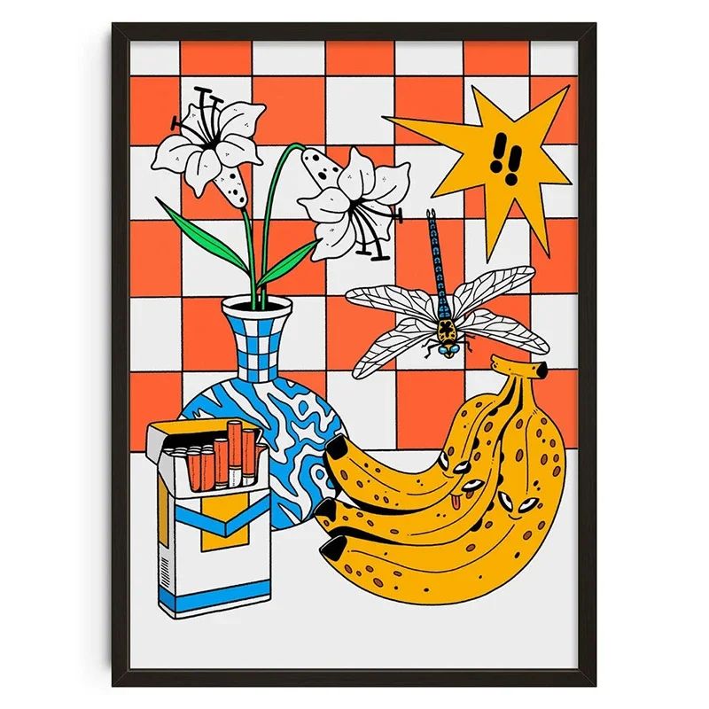 Japanese Okinawa Canvas Wall Art Poster MidCentury Bauhaus Snake Print 14