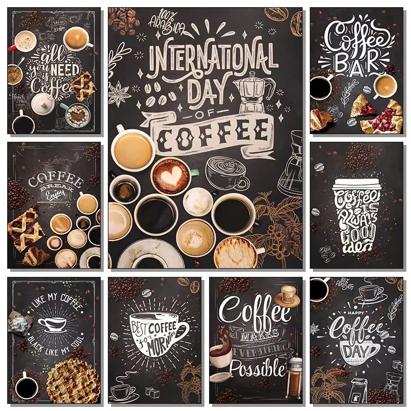 Nordic Coffee Cup Canvas Wall Art Print For Cafe Kitchen Restaurant Decor 2
