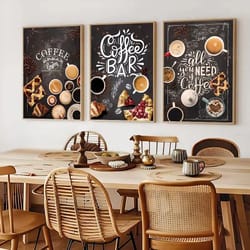 nordic coffee cup canvas wall art print for cafe kitchen & restaurant decor