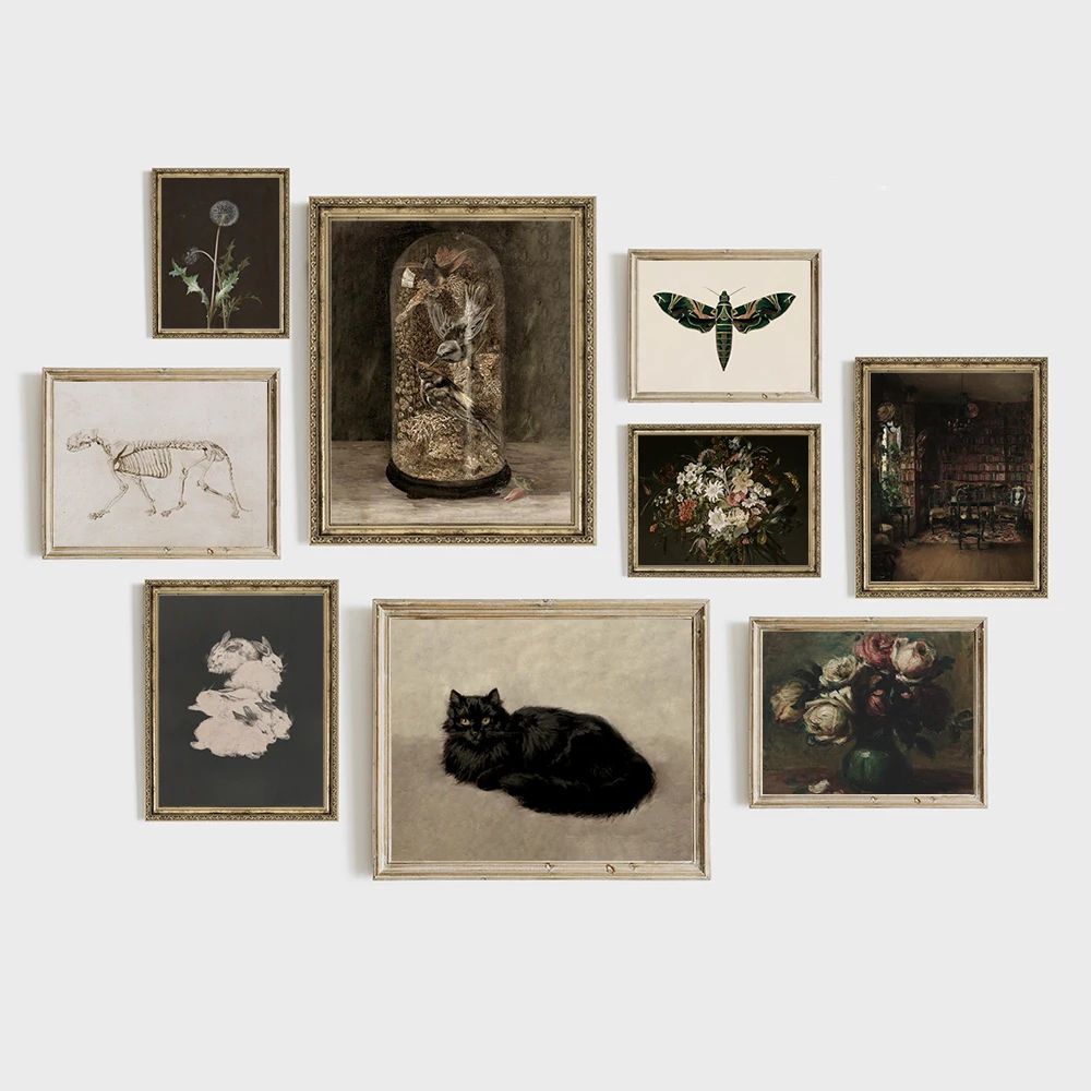 Vintage Owl Canvas Wall Art Dark Academia Cottagecore Nature Poster Print 4
