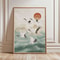 Japanese Crane Ukiyoe Canvas Wall Art Vintage Red Sun Oriental Poster 13