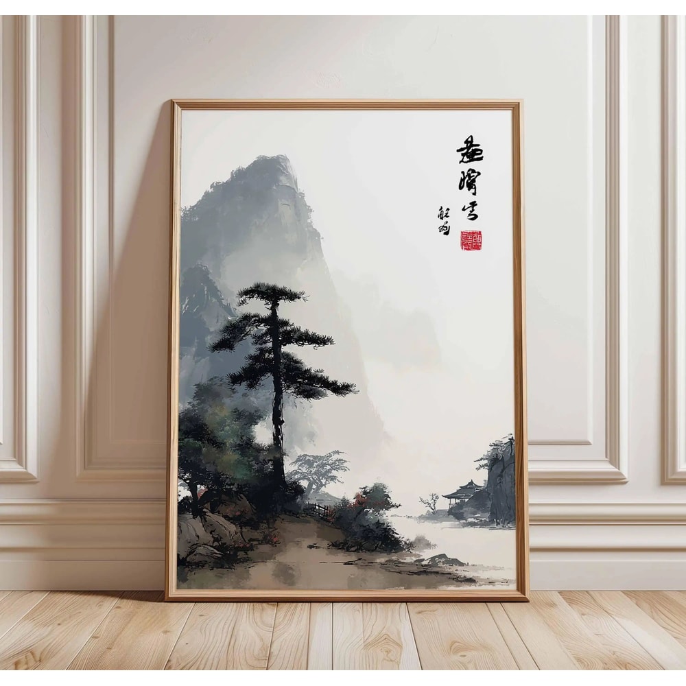 Japanese Crane Ukiyoe Canvas Wall Art Vintage Red Sun Oriental Poster 18