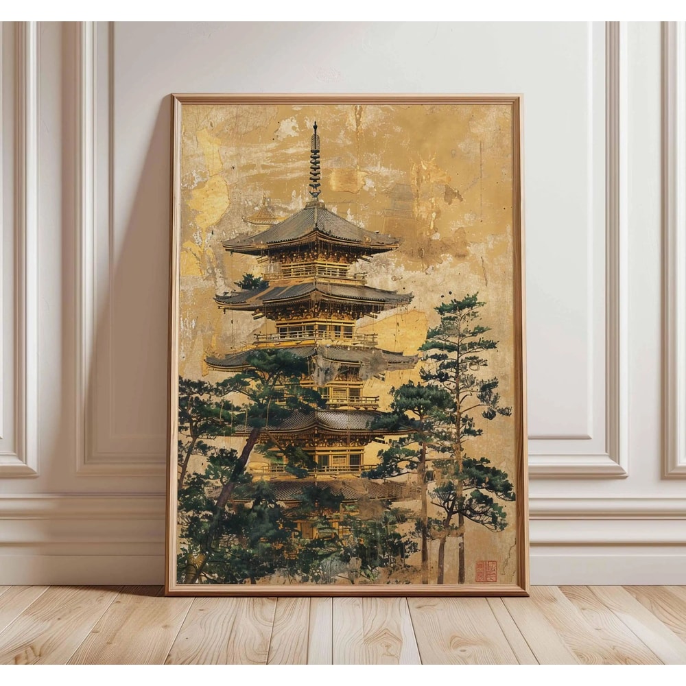 Japanese Crane Ukiyoe Canvas Wall Art Vintage Red Sun Oriental Poster 21