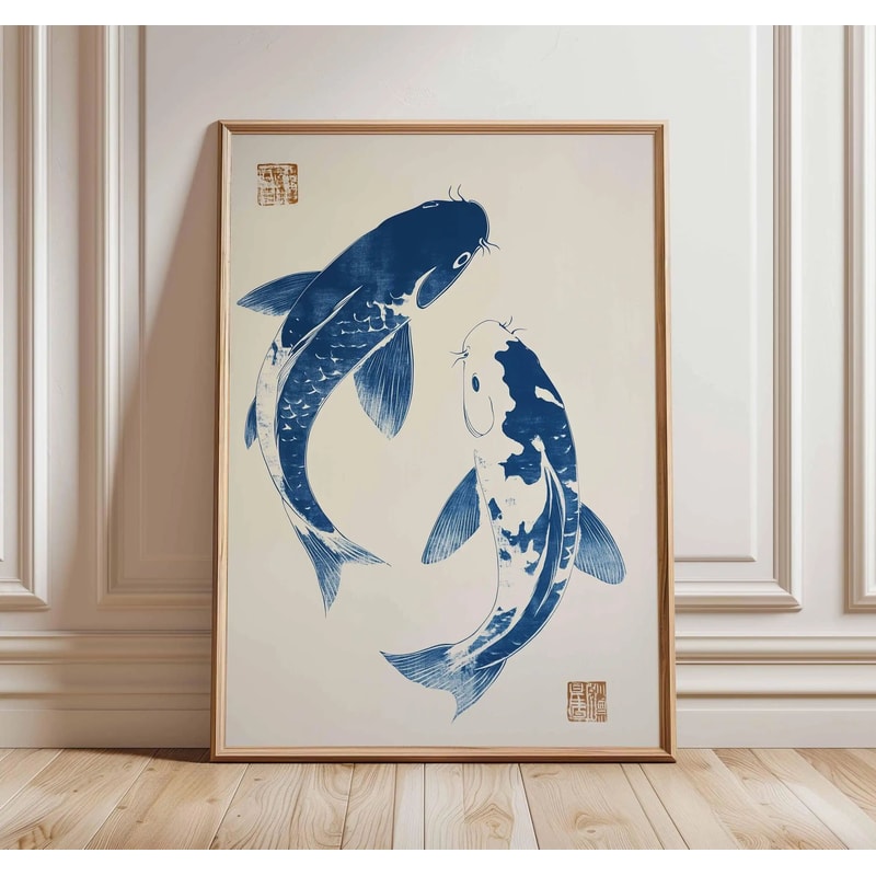 Japanese Crane Ukiyoe Canvas Wall Art Vintage Red Sun Oriental Poster 23