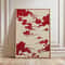 Japanese Crane Ukiyoe Canvas Wall Art Vintage Red Sun Oriental Poster 26