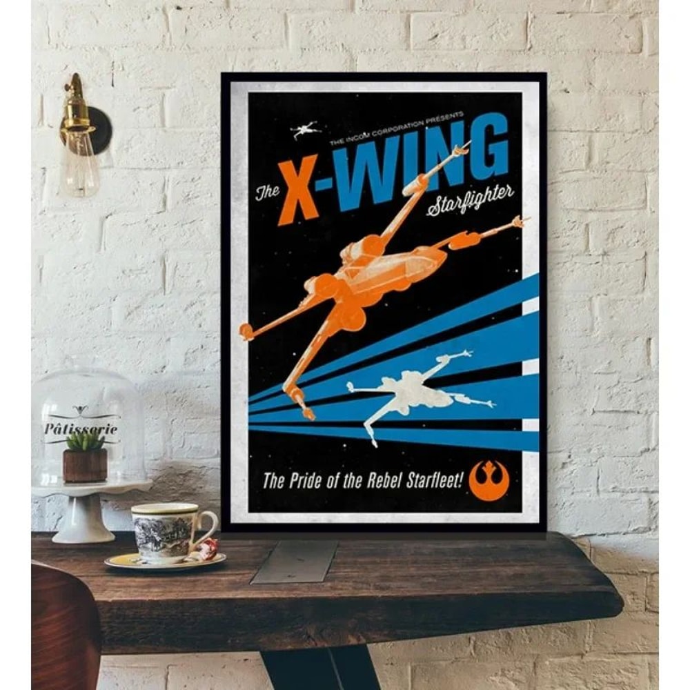 Retro Space Movie Poster Canvas Wall Art Galactic Planet Tatooine Print 2