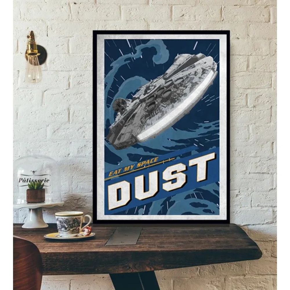Retro Space Movie Poster Canvas Wall Art Galactic Planet Tatooine Print 3