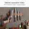 HEZHEN Acacia Wood Magnetic Knife Holder Wall Mounted Kitchen Knife Rack 2