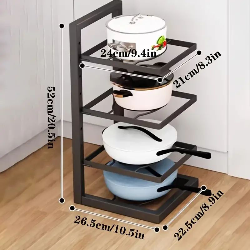 Adjustable Pot Rack Organizer Stainless Steel Under Sink Kitchen Storage Shelf 7