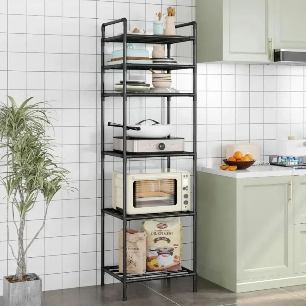 MultiLayer Kitchen Storage Rack Freestanding Pantry Organizer Shelf For Household Storage 2