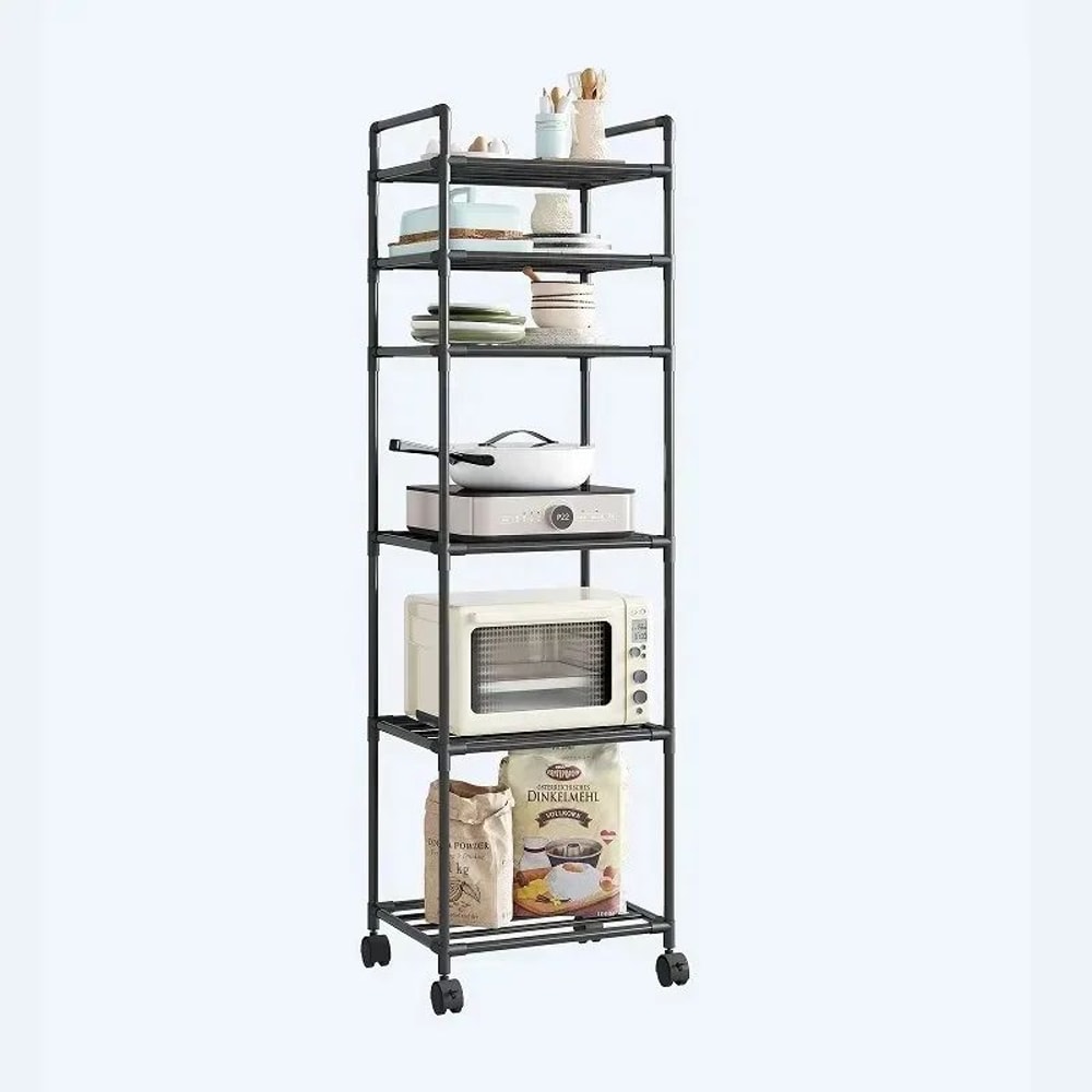 MultiLayer Kitchen Storage Rack Freestanding Pantry Organizer Shelf For Household Storage 5
