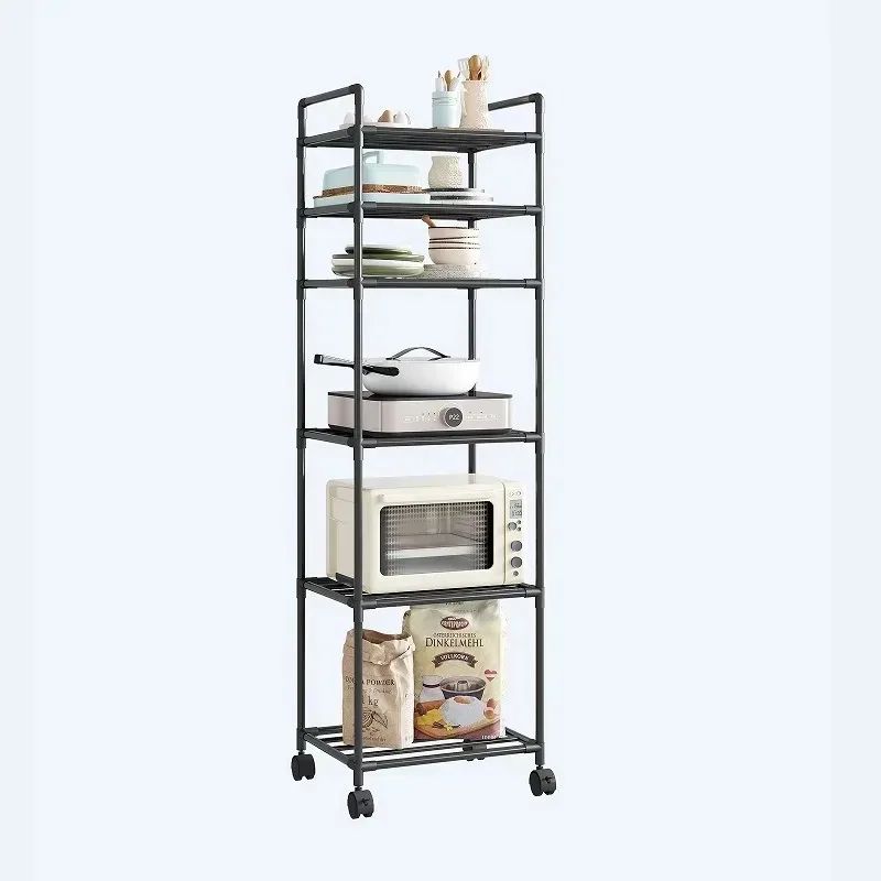 MultiLayer Kitchen Storage Rack Freestanding Pantry Organizer Shelf For Household Storage 5