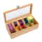 Bamboo Tea Bag Storage Box With 5 Compartments Portable Tea Organizer Holder 0