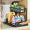 2Tier Sliding Under Sink Organizer Rustproof Metal Kitchen Bathroom Storage Rack 0