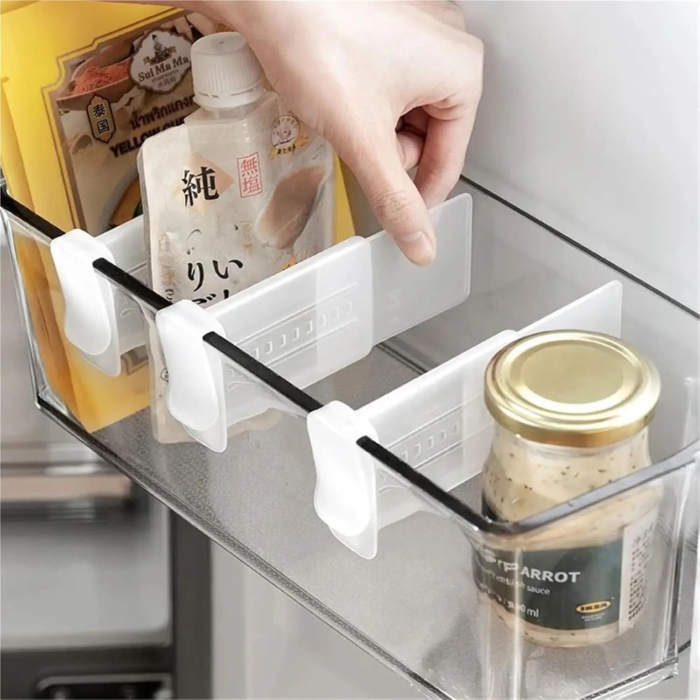 Adjustable Refrigerator Storage Divider Clips Fridge Shelf Organizer Baffle Dividers 48PCS 0