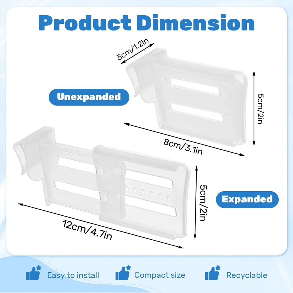 Adjustable Refrigerator Storage Divider Clips Fridge Shelf Organizer Baffle Dividers 48PCS 5