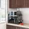 Expandable Microwave Oven Rack Kitchen Storage Shelf With 6 Hooks Organizer Holders 1