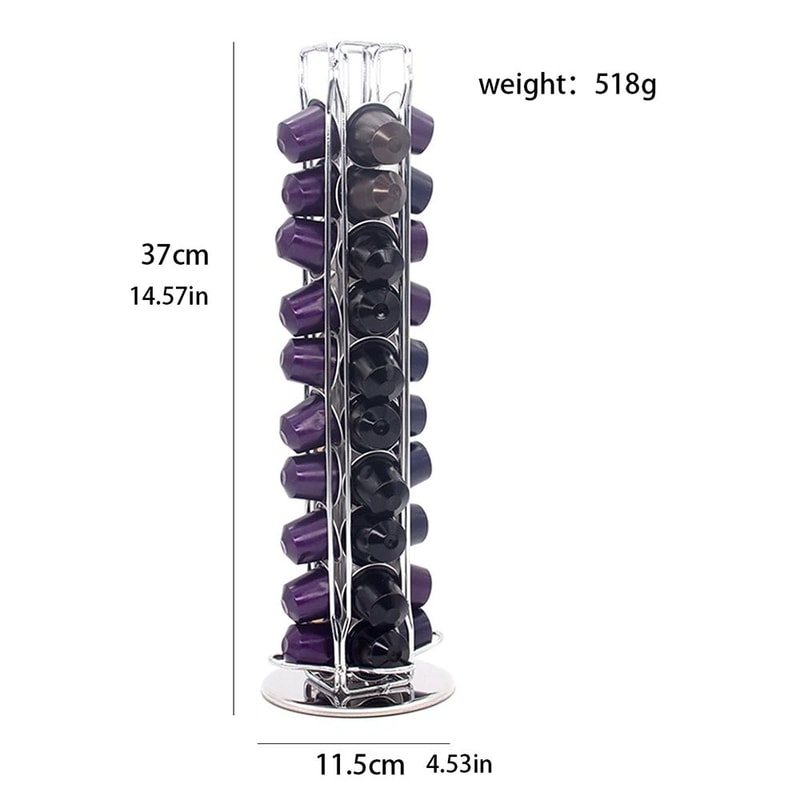 360 Rotating Coffee Capsule Holder Rack For Nespresso Pods Storage Organizer 4