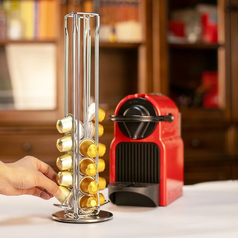 360 Rotating Coffee Capsule Holder Rack For Nespresso Pods Storage Organizer 0