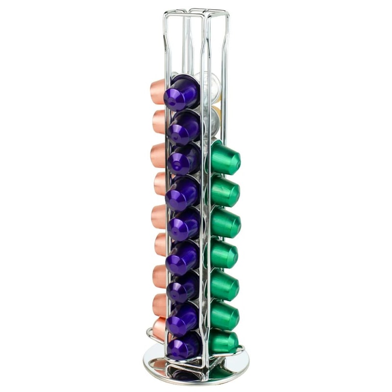 360 Rotating Coffee Capsule Holder Rack For Nespresso Pods Storage Organizer 6