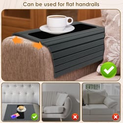 wood sofa arm tray table with cup holder folding couch armrest organizer
