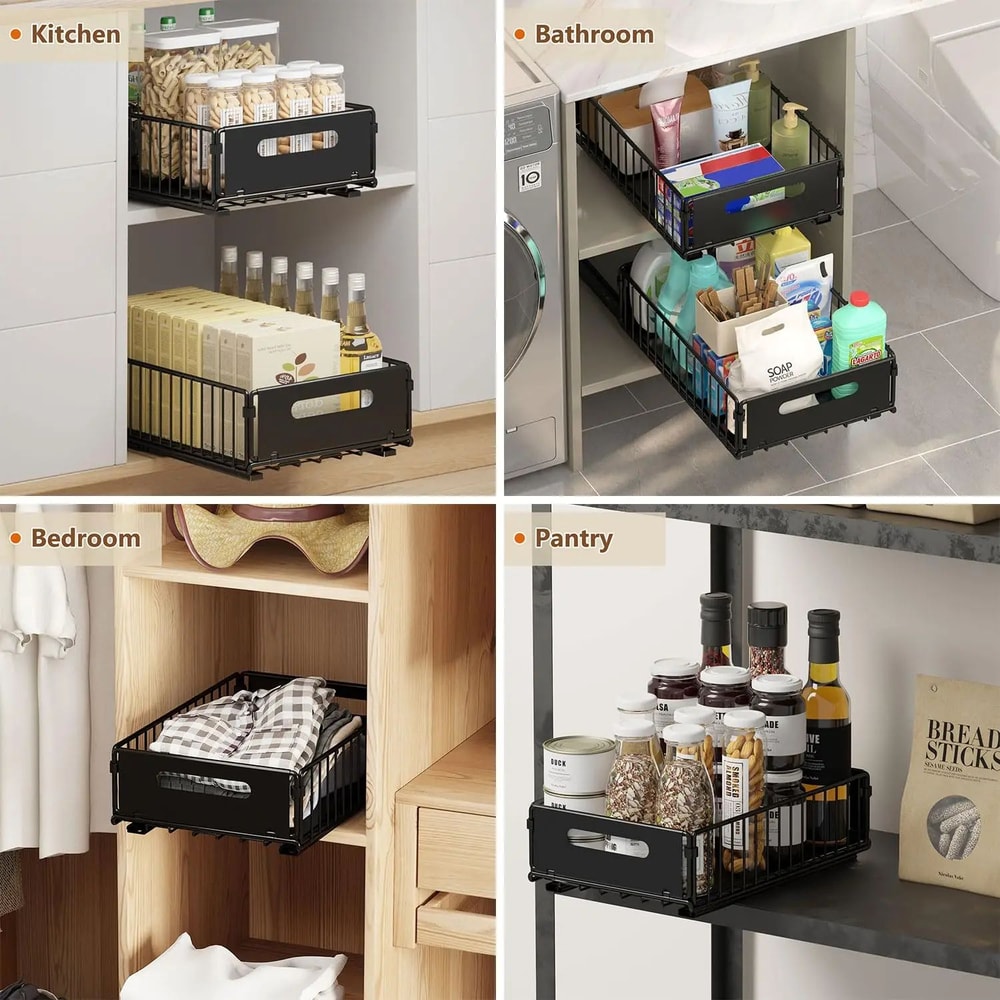 URluna Pull Out Cabinet Organizer Kitchen Storage Rack Sliding Spice Drawer Shelf 3