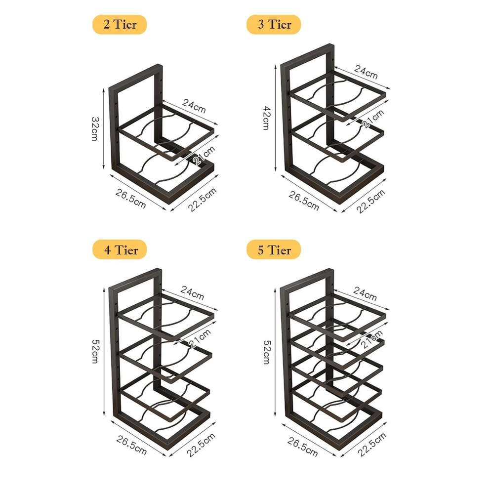 Adjustable Pot Rack Organizer Stainless Steel MultiLayer Kitchen Pot Pan Storage Rack 5