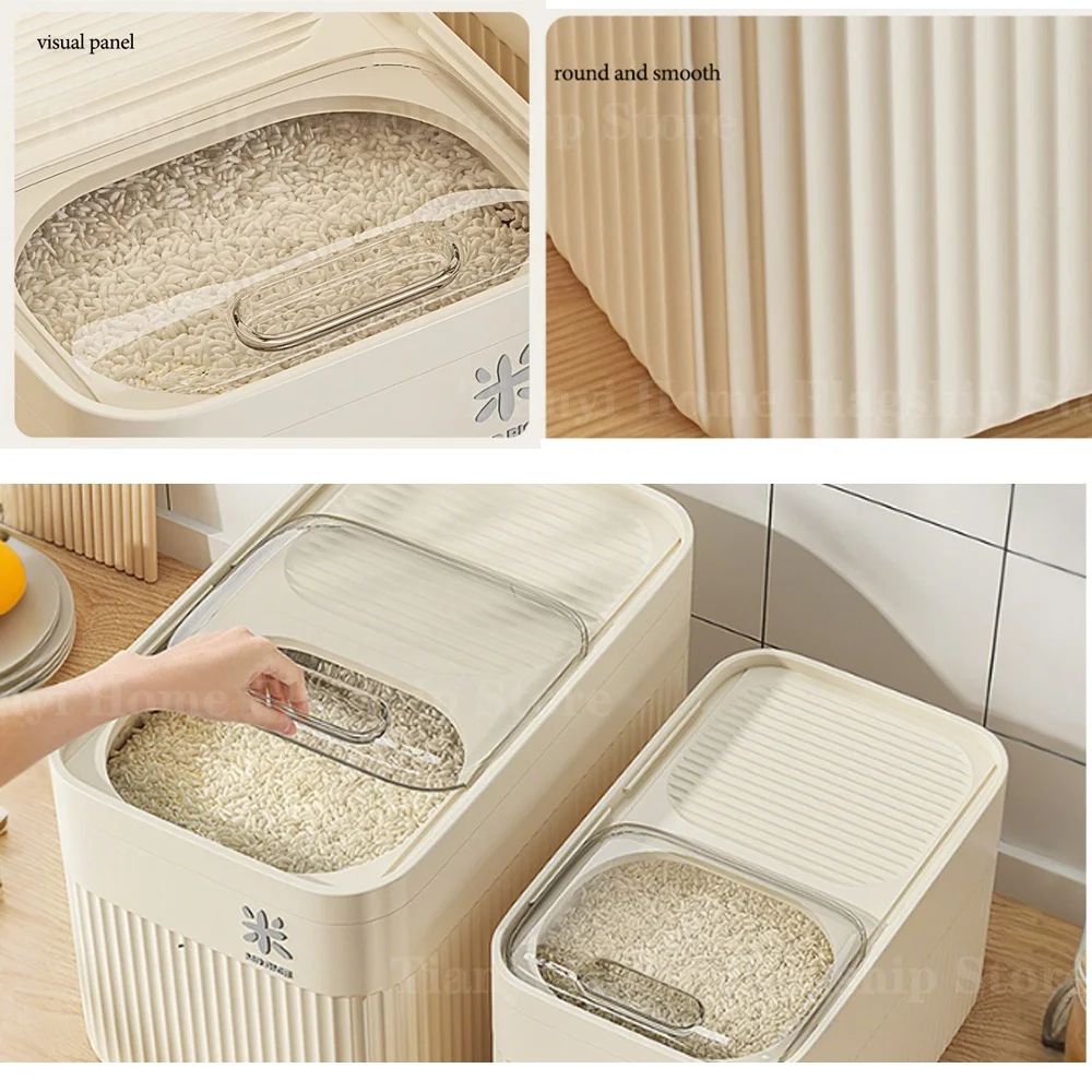 Airtight Rice Storage Container With Lid MoistureProof InsectResistant Grain Storage Box 4